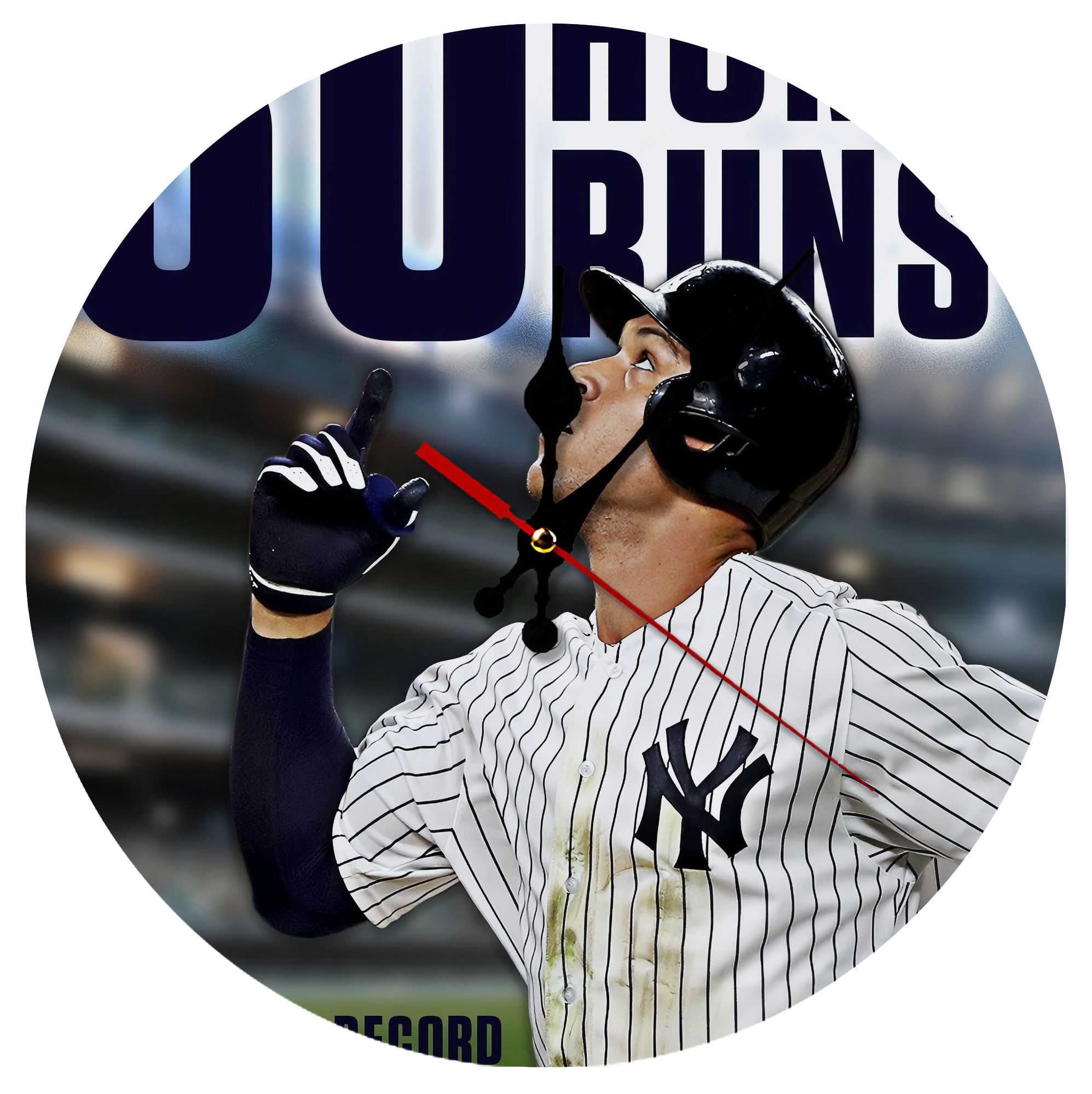 Aaron Judge 50 Home Runs 5 Silent Round Wall Clock – Modern & Stylish DIY Design, Durable Wood Construction, Easy To Install – Perfect For Office, Bedroom, Living Room, And More